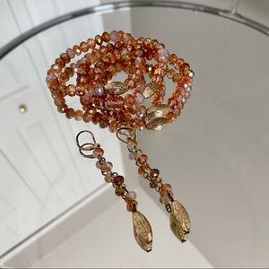 Nordstrom Brand Crystal Bangles & Earring Matching Set